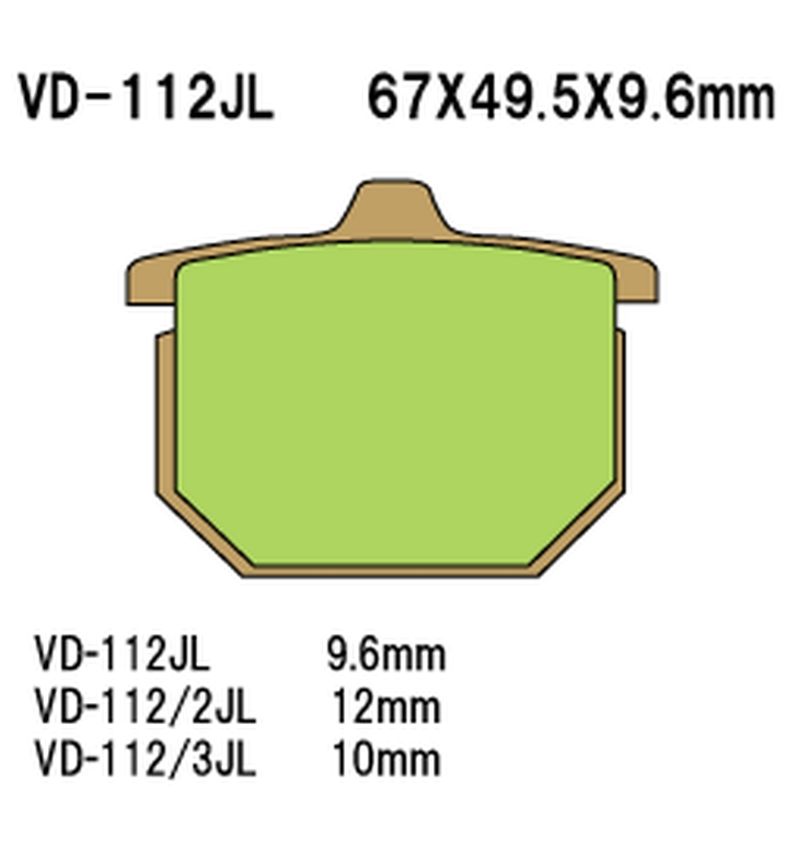 VESRAH brake pads KH31 / KH29 / KH30 sinteredcolour gold vyrobeno v japonsku (VD-112JL)