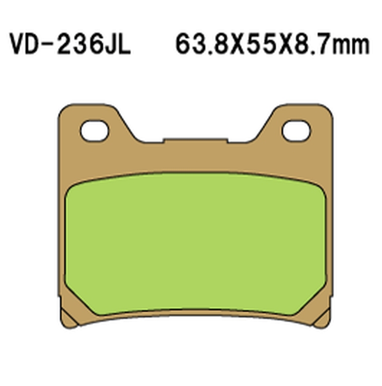VESRAH brake pads KH88 sinteredcolour gold vyrobeno v japonsku (VD-236JL)