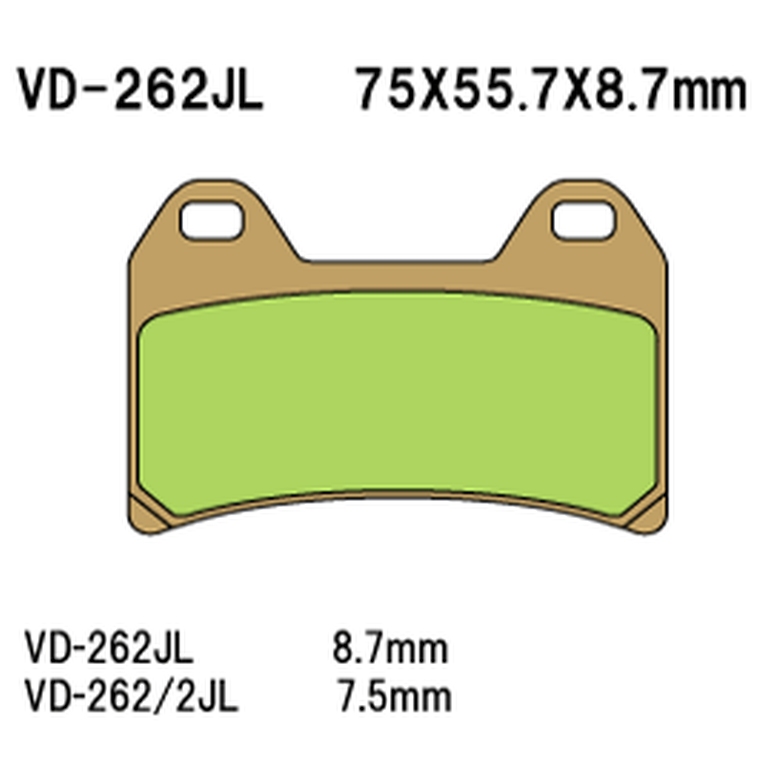 VESRAH brake pads KH244 sinteredcolour gold vyrobeno v japonsku (VD-262JL)