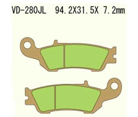 VESRAH brake pads KH450 sinteredcolour gold YAMAHA YZF250 08-16 vyrobeno v japonsku (VD-280JL)