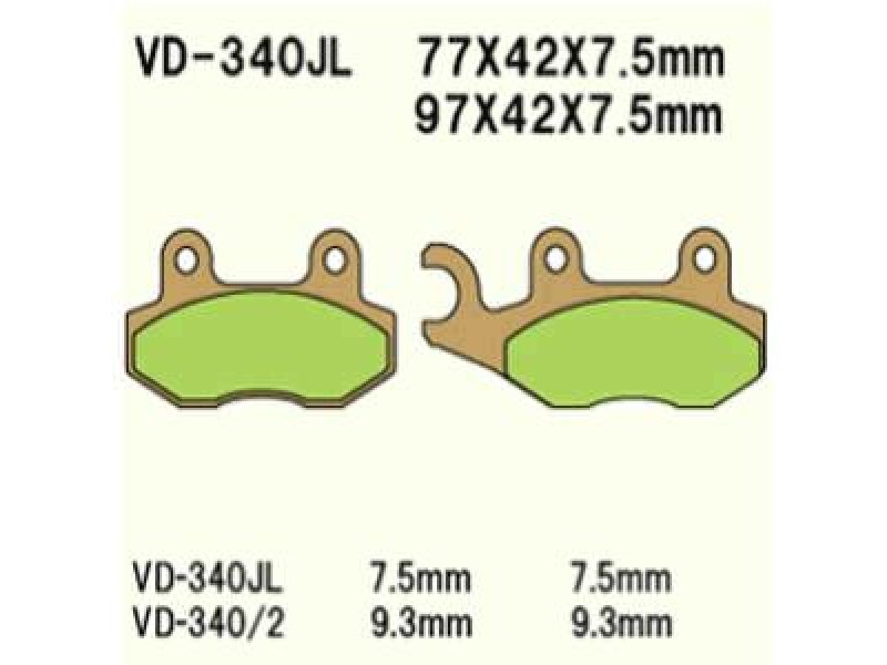 VESRAH brake pads KH135 / KH214 sinteredcolour gold vyrobeno v japonsku (VD-340JL)