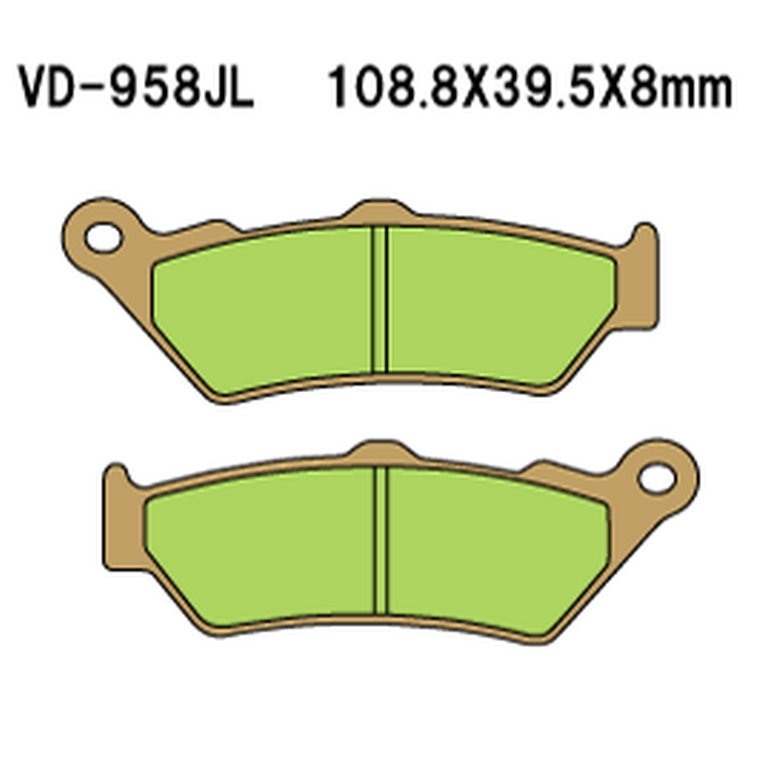 VESRAH brake pads KH209 / KH209/2 sinteredcolour gold vyrobeno v japonsku (VD-958JL)