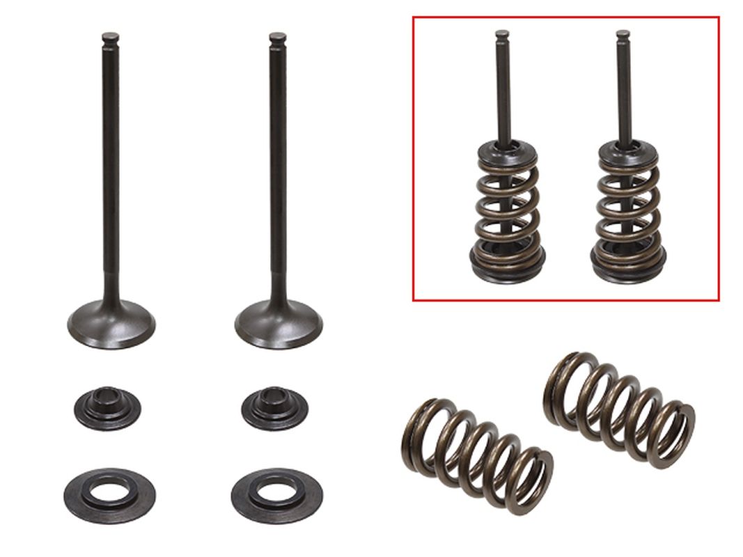 PSYCHIC exhaust valves (kit 2 valves with springs and retainers) KTM SX-F / EXC-F 250 '05-'07 (XU-09550EK)