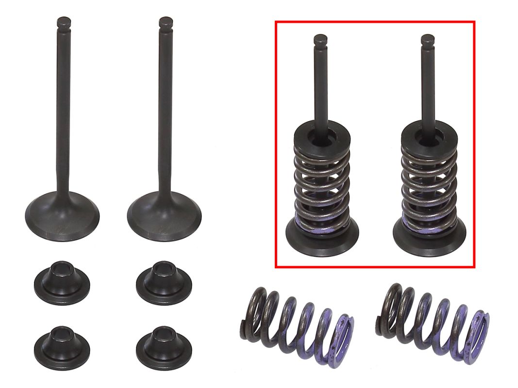 PSYCHIC výfukové ventily (sada 2 ks ventilů s pružinami a podložkami) YAMAHA WRF 250 '15-'23, YZF 250 '14-'23, YZF 250 FX '15-'18 (XU-09553EK)