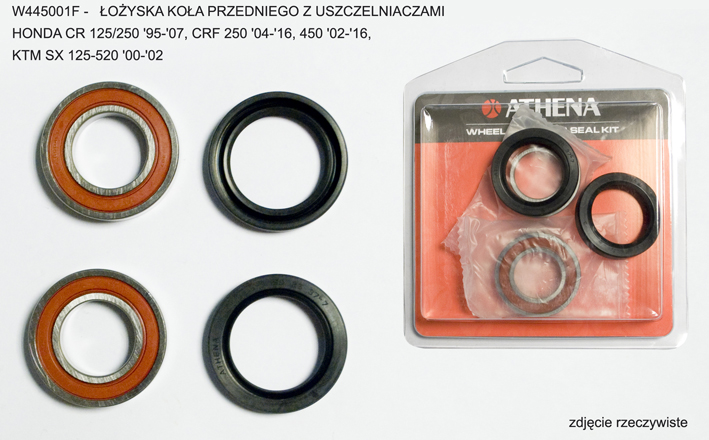 ATHENA ložiska předního kola s těsnícími prvky HONDA CR 125/250 95-07, CRF 250 04-26, 450 02-26, KTM SX 125-520 00-02 (ATHENA ložiska předního kola s)