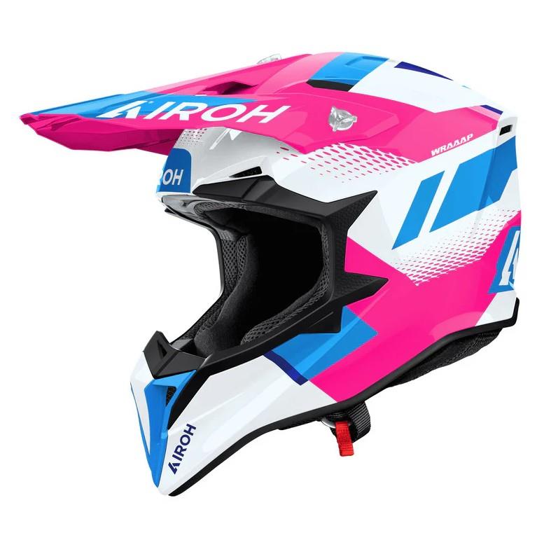 Levně AIROH CROSS / ENDURO / ATV / QUAD WRAAAP VISION barva bílá/světle modrý/růžová rozměr M (AIROH CROSS / ENDURO / ATV / QUAD WRAAAP VISION barva)