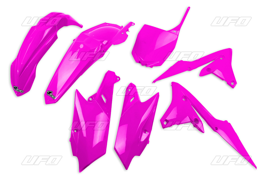 UFO kompletní sada plastů YAMAHA YZF 250 '14-'18, YZF 450 '14-'17 barva růžová fluorescenční (YA318P)