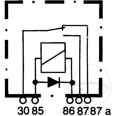 Hella relé přepínací 12V 40A 5-pólový + dioda