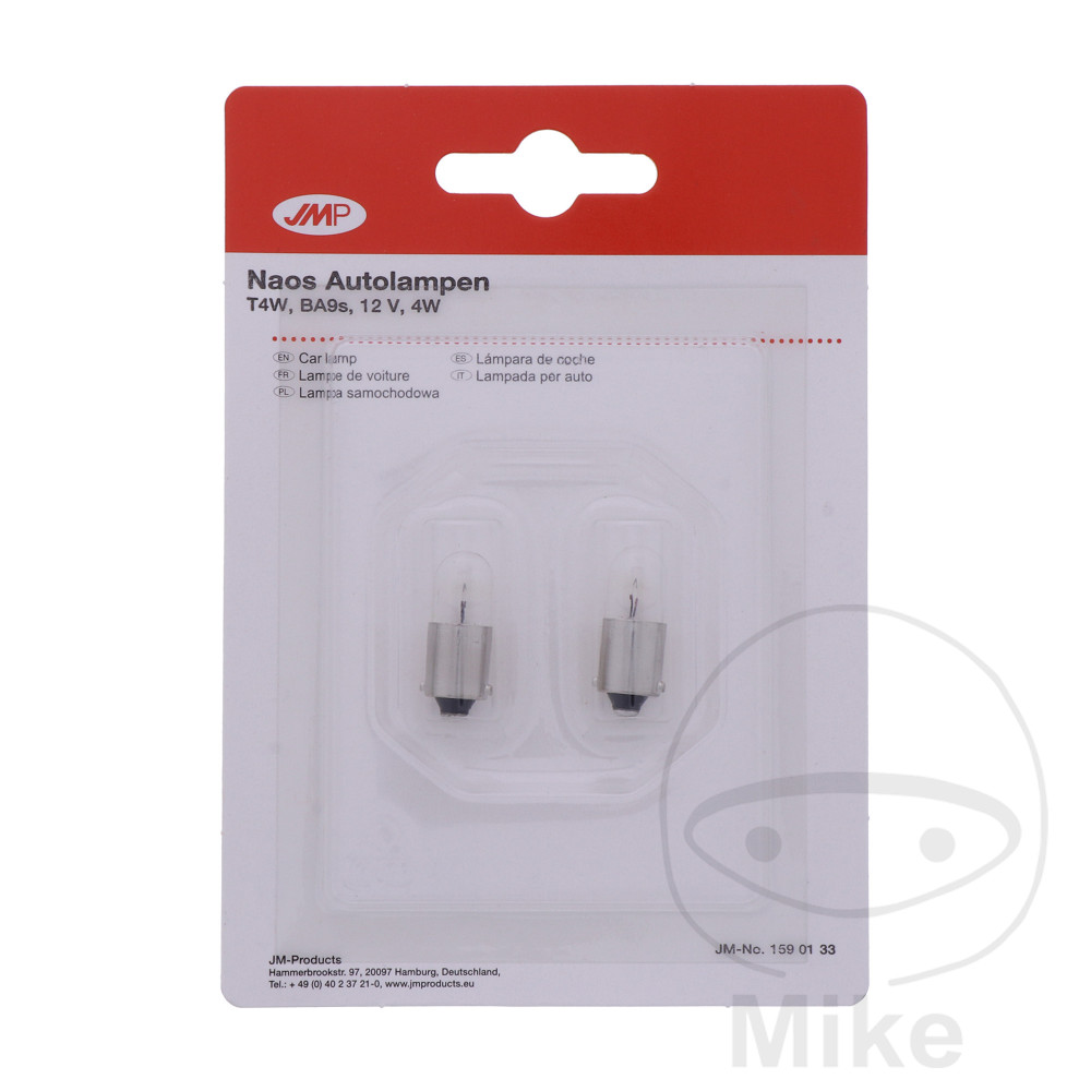 JMP žárovka 12V 4W BA9S 2er Blister ID 1590370 HONDA ANF 125 INNOVA 03-06, C 50 LA CUB 86, C 50 S CUB 92, C 70 CW CUB 94, C 90 CUB 82-96, C 90 M CUB 85-96, C 90 CW CUB 94-97...