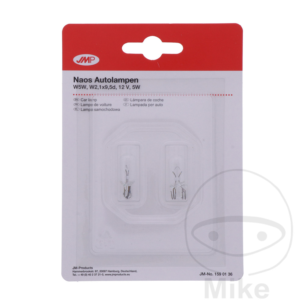 JMP žárovka 12V5W W2.1X9.5D 2er Blister ID 1597657 APRILIA CAPONORD 1200  ABS 13-17, CAPONORD 1200 TRAVEL PACK ABS 13-17, ETV 1000 CAPONORD 01-05, ETV 1000 CAPONORD ABS 04-09, ETV 1000 CAPONORD RALLY RAID 03-06, LEONARDO 125 99-01, LEONARDO 150 99...