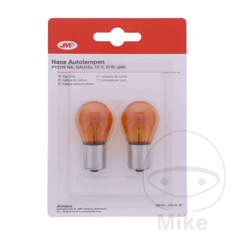 JMP žárovka 12V21W BAU15S G 2er Blister ID 1590391 HONDA AFS 110 2SH I WAVE 12-14, CB 600 S F2 HORNET S 00-03, CB 600 F HORNET 03-10, CB 600 FA HORNET ABS 07-12, CB 900 F HORNET 02-06, CB 1000 R 08-12, CB 1000 RA ABS 08-12...