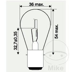 Žárovka 12V25/25W JMP BA20D