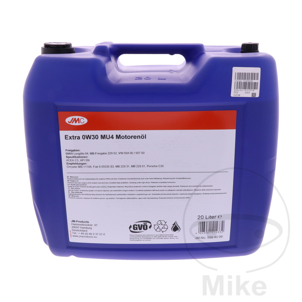 JMC motorový olej 0W30 MU4 20L JMC extra