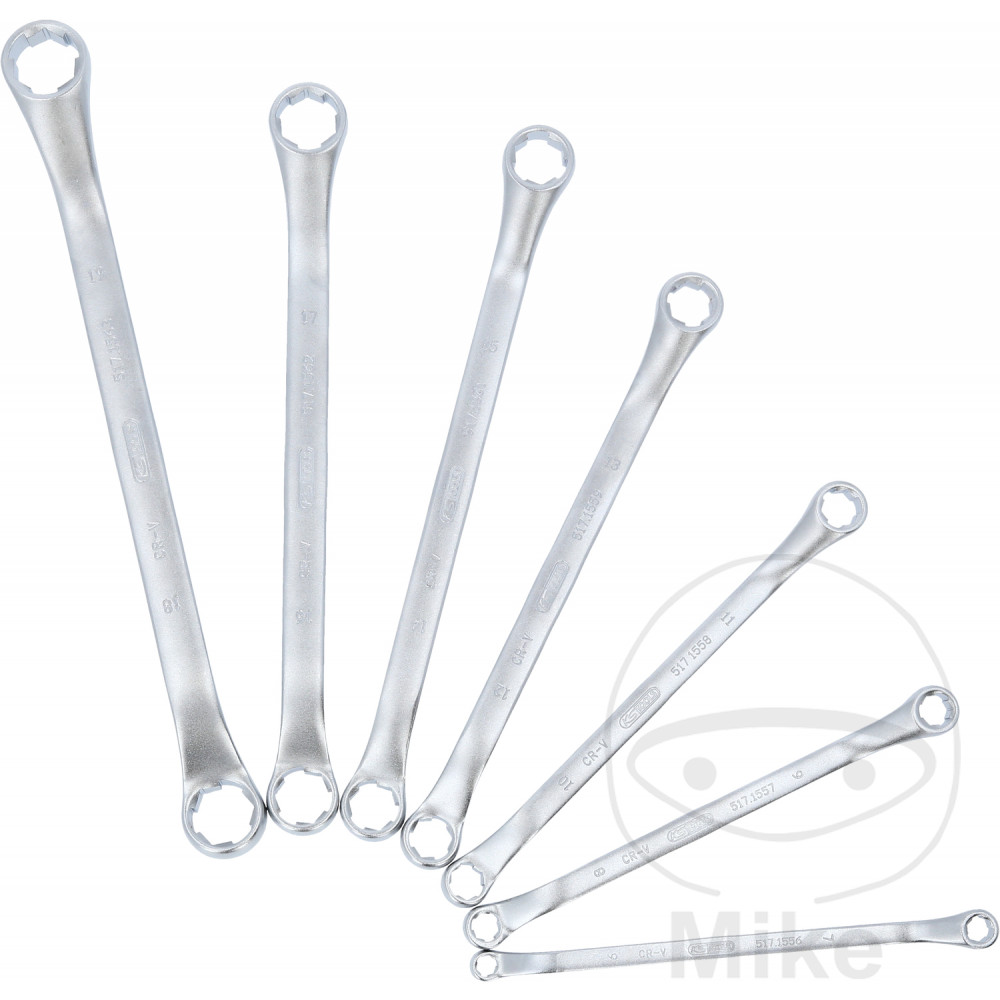 KS Tools oboustranný očkový klíč sada speciální 7-dílná 6-19 mm zahnutý