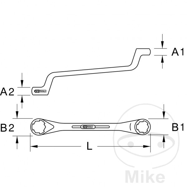 KS Tools oboustranný očkový klíč speciální 6X7MM