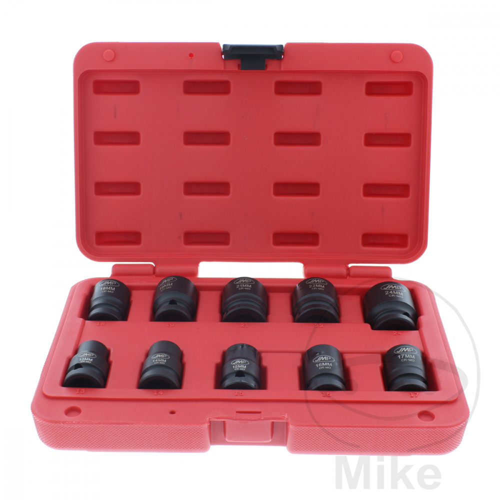 JMP Impact Socket Set 6-Point 1/2 10-Piece 13-24 mm Short Version