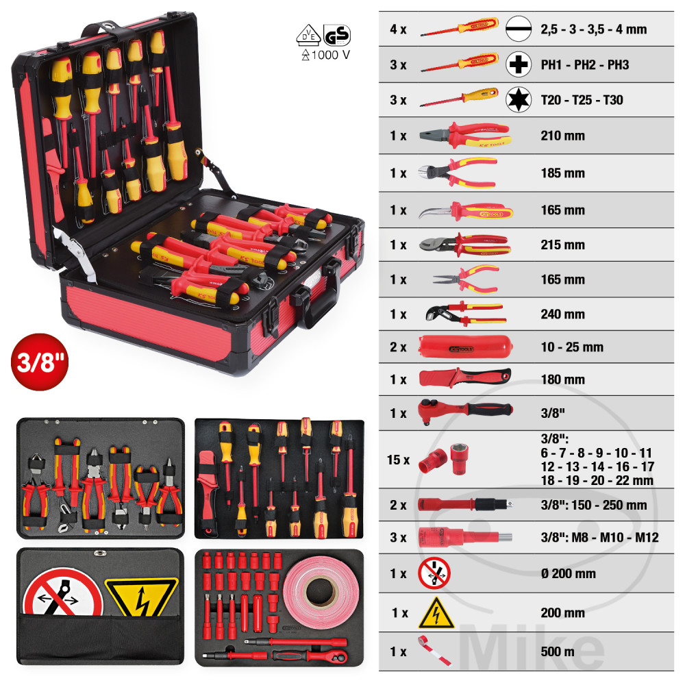 KS Tools sada nářadí pro vysoké napětí 43 izolované nářadí