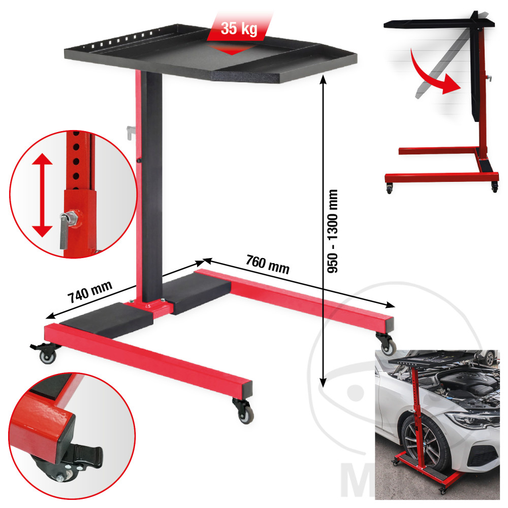 KS Tools odkládací stůl pojízdný výška 950-1300MM