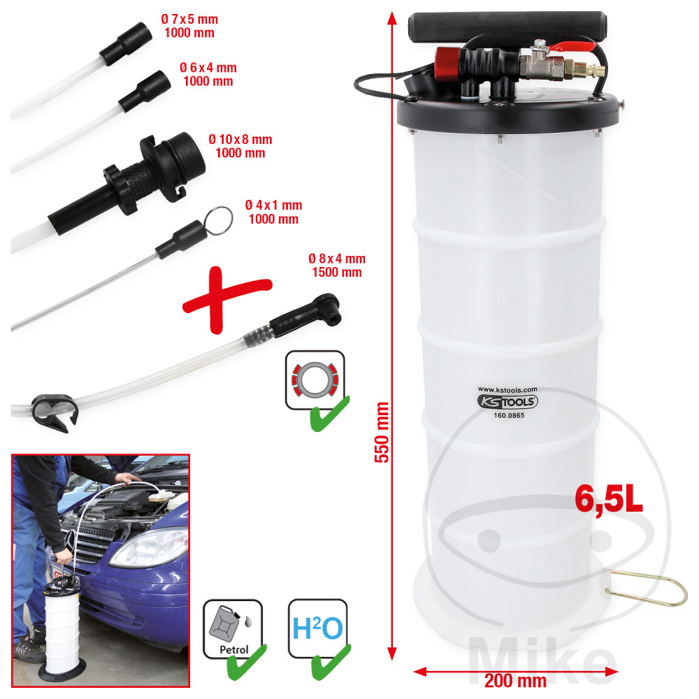 KS Tools vakuum odsávací pumpa 6.5 l + 5 sondy
