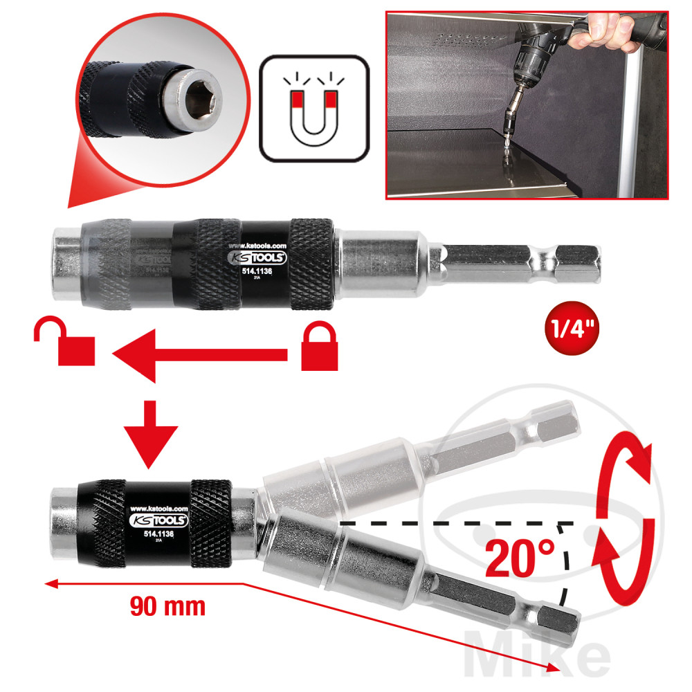 KS Tools držák bitů 1/4Z rychlovýměnný systém