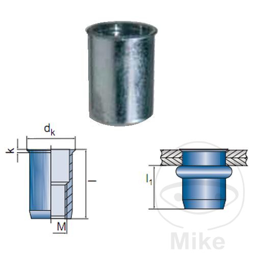 Honsel universal nut M8-SB 100pcs