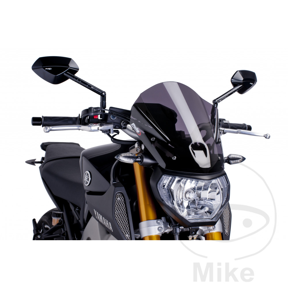 Puig cestovní plexi nové generace Puig pro nakedbike tmavé YAMAHA MT-09 850 SPORT TRACKER 14-15, MT-09 850 13-16, MT-09 850 STREET RALLY 14-15, MT-09 850 A  ABS 13-16, MT-09 850 A SPORT TRACKER ABS 14-16, MT-09 850 A STREET RALLY ABS 14-16