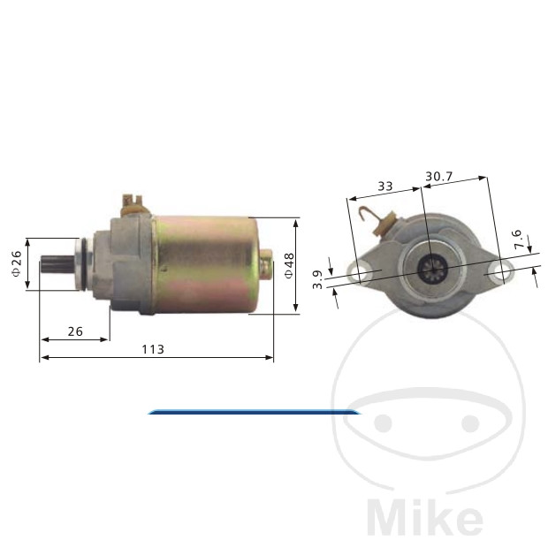 JMP starter APRILIA SCARABEO 100 2T MINARELLI MOTOR 00-01, SCARABEO 100 2T YAMAHA MOTOR 00-01, ARCTIC CAT/TEXTRON Y-12 90 2T YOUTH 2WD 02-04, CAT/TEXTRON Y-12 90 4T YOUTH 2WD 04-05, CAT/TEXTRON Y-6 50 2T YOUTH 2WD 04-05, BENELLI K2 100 99-01, E-TON DXL 90