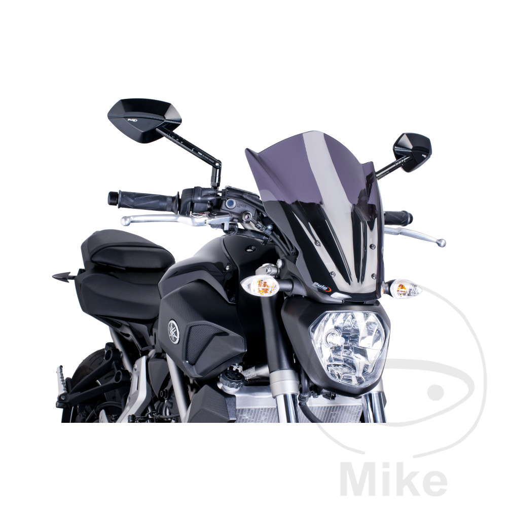 Puig cestovní plexi nové generace Puig pro nakedbike tmavé YAMAHA MT-07 700 14-16, MT-07 700 MOTO CAGE 14-16, MT-07 700 A ABS 14-17, MT-07 700 A MOTO CAGE ABS 14-17