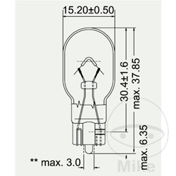 JMP žárovka 12V16W W2.1X9.5D obsah 1 ks. HONDA CBF 250 04-06, CG 125 ES 04-08, XR 125 L 03-08, SUZUKI GSX 1100 E  ANTI DIVE 86-87, GSX-R 600 04-05, GSX-R 600 U2 04-05, GSX-R 600 U3 04-05...
