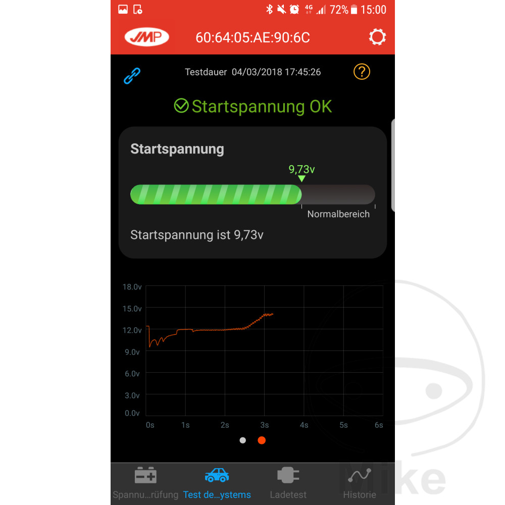 JMP skan Monitor akumulátorů 2 Bluetooth propojení s aplikací zdarma ADIVA AD 250 07, AD 250 IE 08-10, NAMURA 50 09-10, ADLY/HER CHEE/HERKULES AIR TEC 1 50 AC 06-10, CHEE/HERKULES AIR TEC SSII 50 LC 09-11, CHEE/HERKULES AT 50 PT2 99-01, CHEE/HERKULES ATV