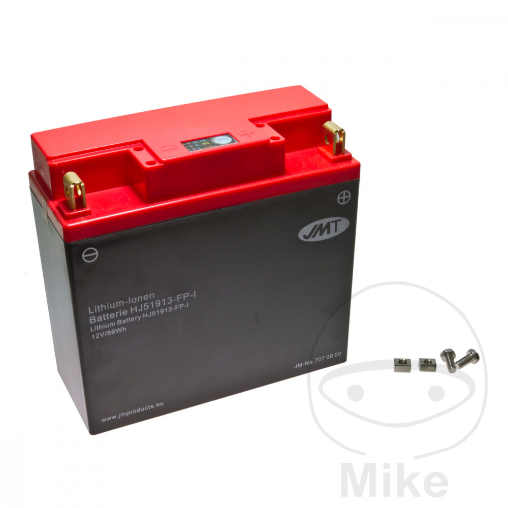 Levně JMT motocyklový akumulátor HJ51913-FP JMT Lithium-iontová s ukazatelem BMW K 75 84-86, K 75 /2 92-94, K 75 /2 ABS 92-94, K 75 /2 EDITION 96, K 75 /2