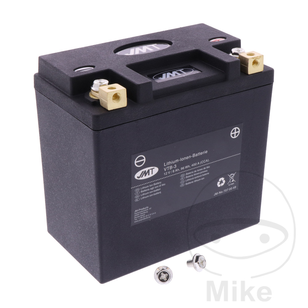 Levně JMT motocyklový akumulátor VTB-3 V-Twin JMT Lithium-iontová BUELL CR 1125 IE 09-10, R 1125 IE 08-10, HARLEY DAVIDSON RA 1250 PAN AMERICA ABS 21-23,