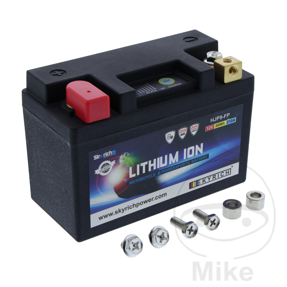 Levně Skyrich motocyklový akumulátor LTM9 SKY Lithium-iontová s ukazatelem a ochranou proti přebíjení ADLY/HER CHEE/HERKULES ATV 150 S SPORT 04-09,
