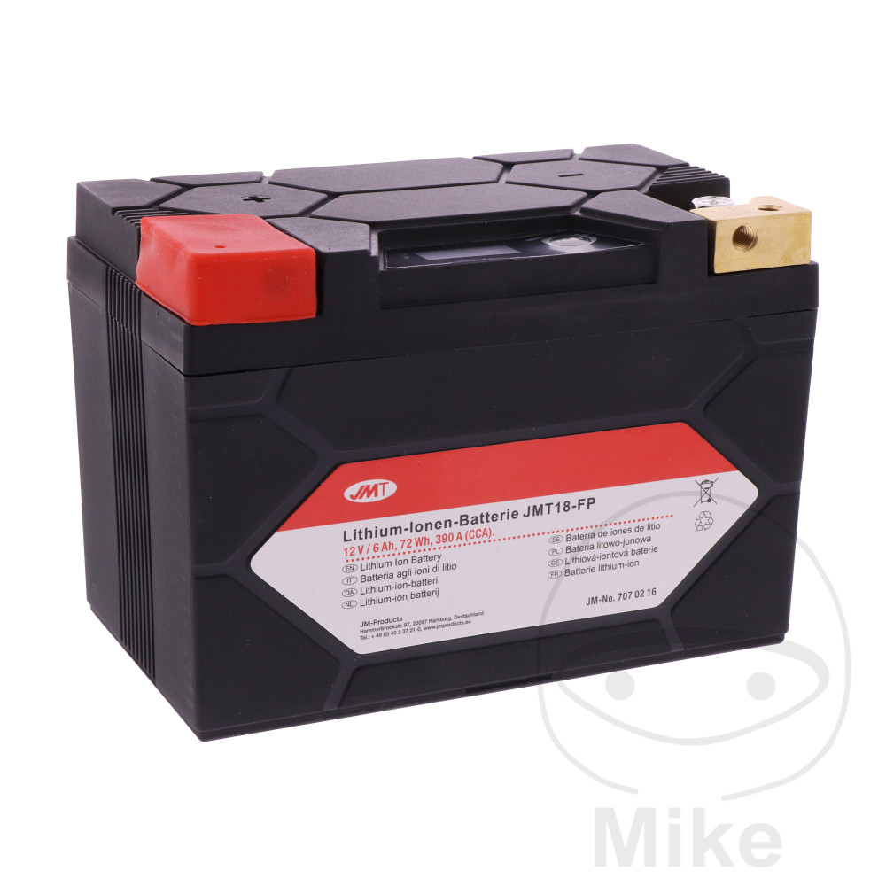 Levně JMT motocyklový akumulátor JMT18-FP JMT Lithium-iontový s ukazatelem napětí BMW K 1600 GT ABS 17-19, K 1600 GT SE ABS 20, K 1600 GT ABS DTC ESA