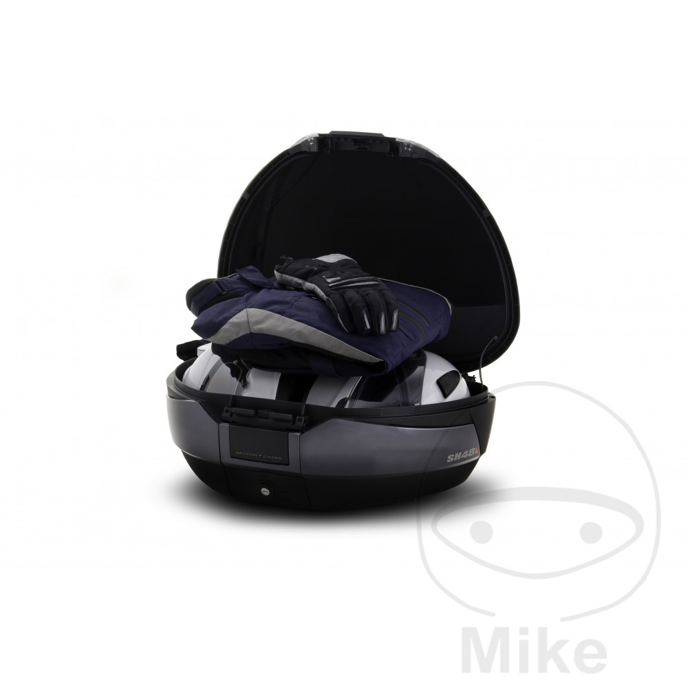 Shad horní kufr černý titan 48 litrů Shad SH48 s platem APRILIA ARRECIFE 125 04-06, ARRECIFE 200 04-06, ARRECIFE 250 04-06, ATLANTIC 125 IE 12-13, ATLANTIC 125 03-12, ATLANTIC 200 04-05, ATLANTIC 250 04-06...