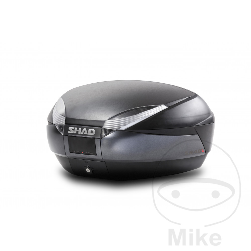 Shad horní kufr černý 48 litrů Shad SH48 s platem APRILIA ARRECIFE 125 04-06, ARRECIFE 200 04-06, ARRECIFE 250 04-06, ATLANTIC 125 IE 12-13, ATLANTIC 125 03-12, ATLANTIC 200 04-05, ATLANTIC 250 04-06...