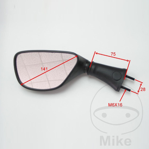 Levně JMP zrcátko černé levé KAWASAKI ZX-6R 600 NINJA 98-02, ZX-6R 600 NINJA KATALYZÁTOR 98-99, ZX-6R 636 NINJA 02, ZX-9R 900 NINJA 98-03, ZX-9R 900 NINJA