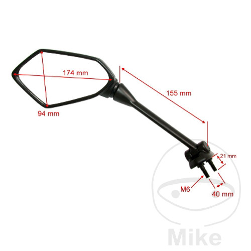Levně JMP zrcátko černé levé KAWASAKI ER-6F 650 09-11, ER-6F 650 ABS 09-11