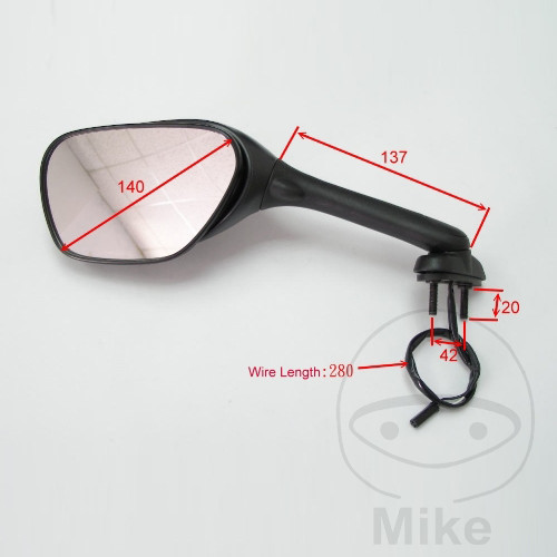 JMP zrcátko černé pravé SUZUKI GSX-R 600 06-10, GSX-R 600 U2 06-08, GSX-R 600 U3 06-08, GSX-R 600 UF 09-10, GSX-R 600 UE 09-10, GSX-R 750 06-10, GSX-R