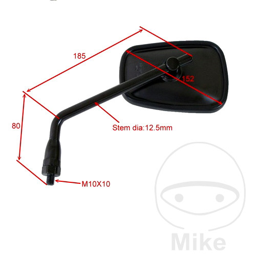 Levně JMP zrcátko černé levé KAWASAKI ZRX 1200 R KAPOTÁŽ ŘIDÍTEK 01-06, ZRX 1200 01-04