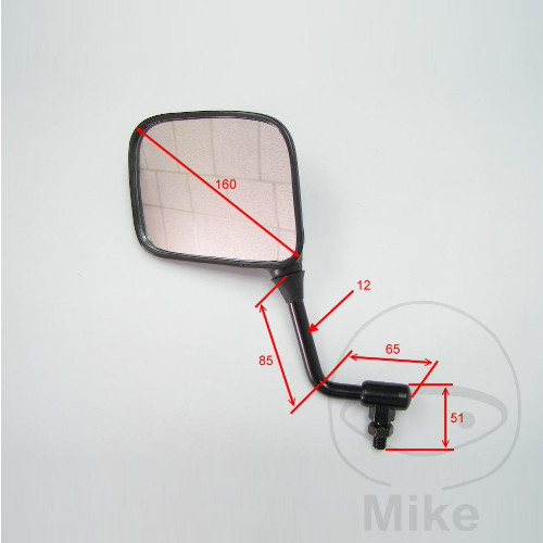 JMP zrcátko černé pravé YAMAHA FJ 1100 84-85, SRX 600 H 86-89, SRX 600 N 86-89, SRX 600 87, XJ 600 H 84-91, XJ 600 N 84-91, XJ 750 SECA 82-84...