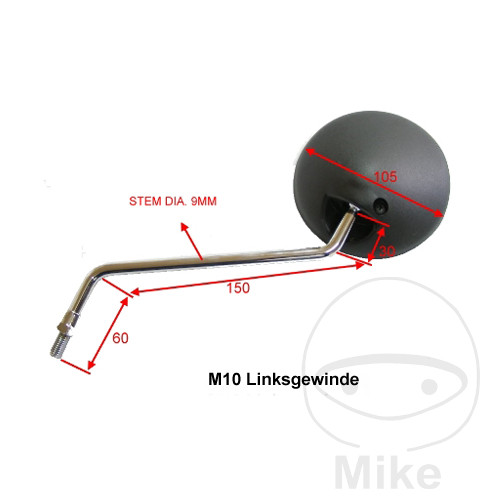 Levně JMP zrcátko černé pravé YAMAHA DT 80 LC II 85-97, DT 80 LC I 83-84, DT 80 MX 81-84, DT 80 MXS 83-85, DT 125 LC 82-84, DT 125 E 78-79, DT 175 75-77...