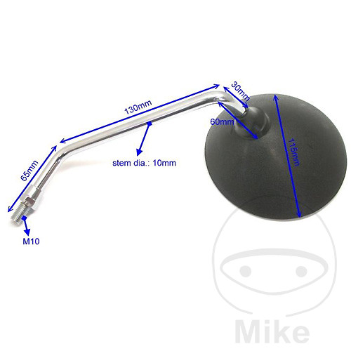 Levně JMP zrcátko černé pravé YAMAHA RD 250 77-79, RD 400 77-79, XJ 550 81-84, XJ 650 H 80-85, XJ 650 N 82-85, XS 400 80-82, XS 400 SE SPECIAL 81-83...
