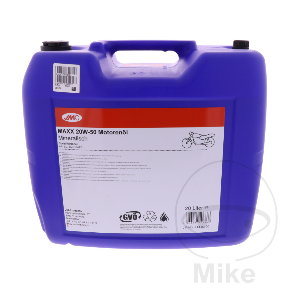 JMC olej 20W50 4T 20 lit. JMC Maxx minerální vypouštěcí kohout 7140171