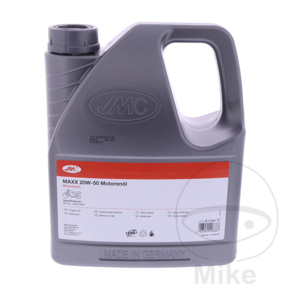JMC olej 20W50 4T 4 lit. JMC Maxx minerální