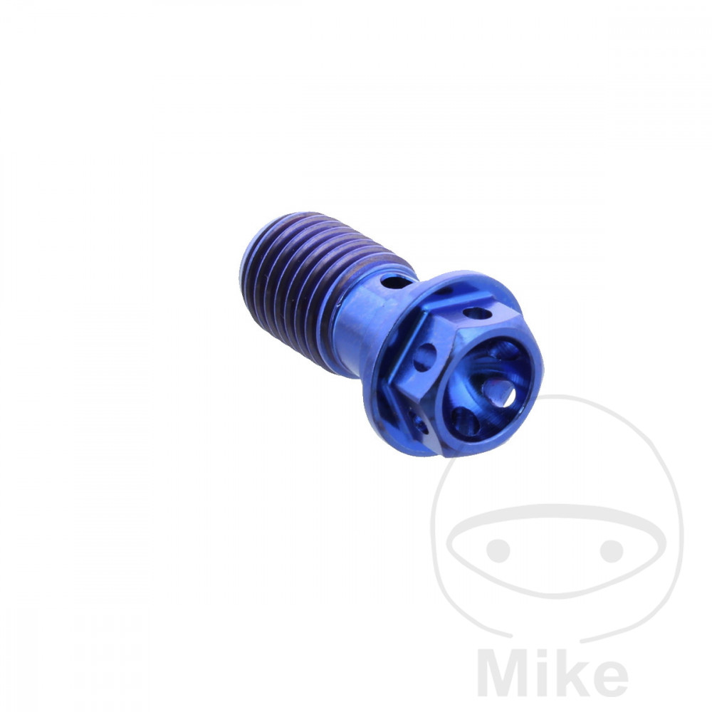 JMP šroub brzdové hadice jednoduchý M10X1.25 Titan Racing blau DUCATI HYPERMOTARD 1100 S 08-09, HYPERMOTARD 1100 SP EVO 10-13, HYPERMOTARD 1100 SP EVO