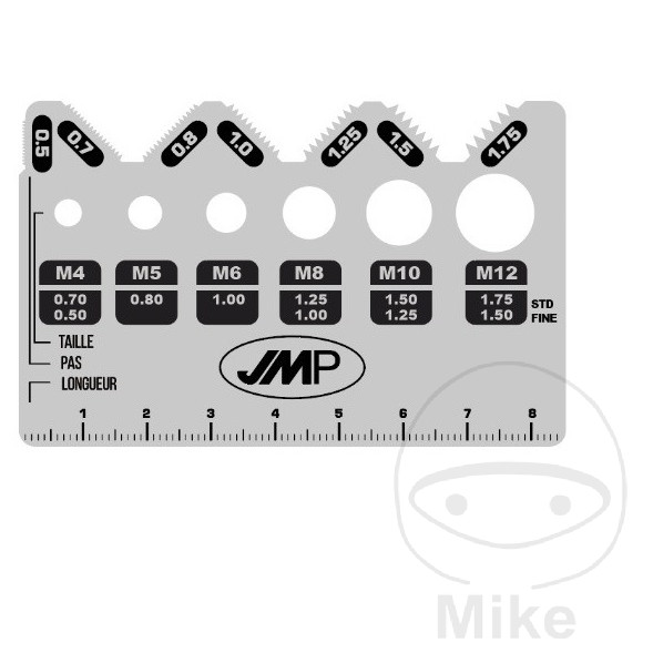 JMP bolt gauge template stainless steel A2