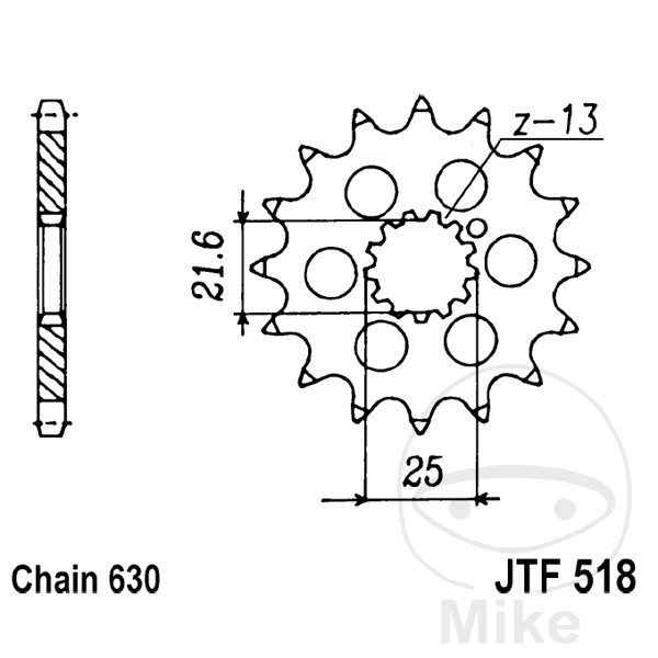 JMP přední ozubené kolečko 15Z M kroužky jemné ozubení vnitřní rozteč 15.5/21.7 SUZUKI GS 1000  KOLO S VÝPLETEM 78-80, GS 1000 E  LITÁ KOLA 78-80, GS 1000 H  LITÁ KOLA 78-80, GS 1000 L 79, GS 1000 S SPORT 79, GSX 750 L 80-81, GSX 750  KOLO S VÝPLETEM 80-8