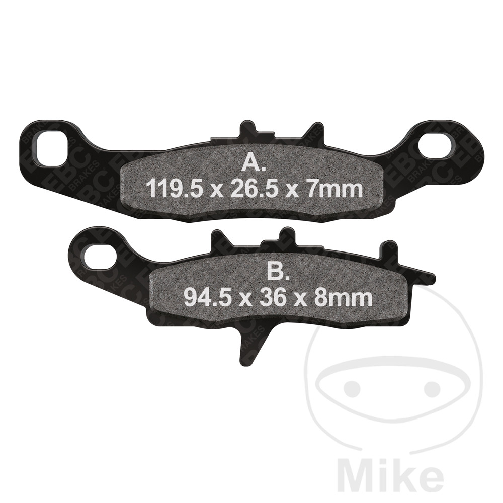Levně EBC brzdové destičky Standard EBC KAWASAKI KX 80 MALÁ KOLA 97-00, KX 85 MALÁ KOLA 01-13, KX 85 VELKÁ KOLA 07-13, KX 85 I MALÁ KOLA 14-19, KX 85 I