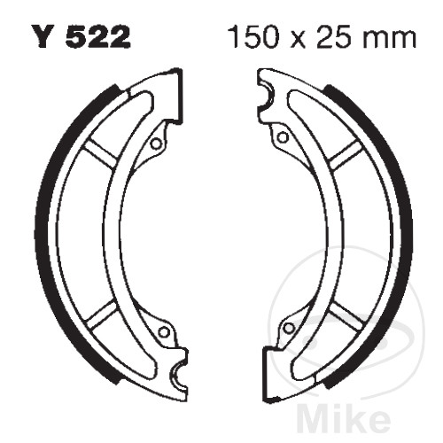 EBC brzdové čelisti bez pružiny EBC YAMAHA DT 250 MX 77-82, DT 400 MX 77-79, SR 250 80-94, XT 500 80-85